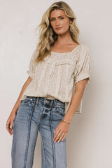 Tiffany Floral Blouse in Cream