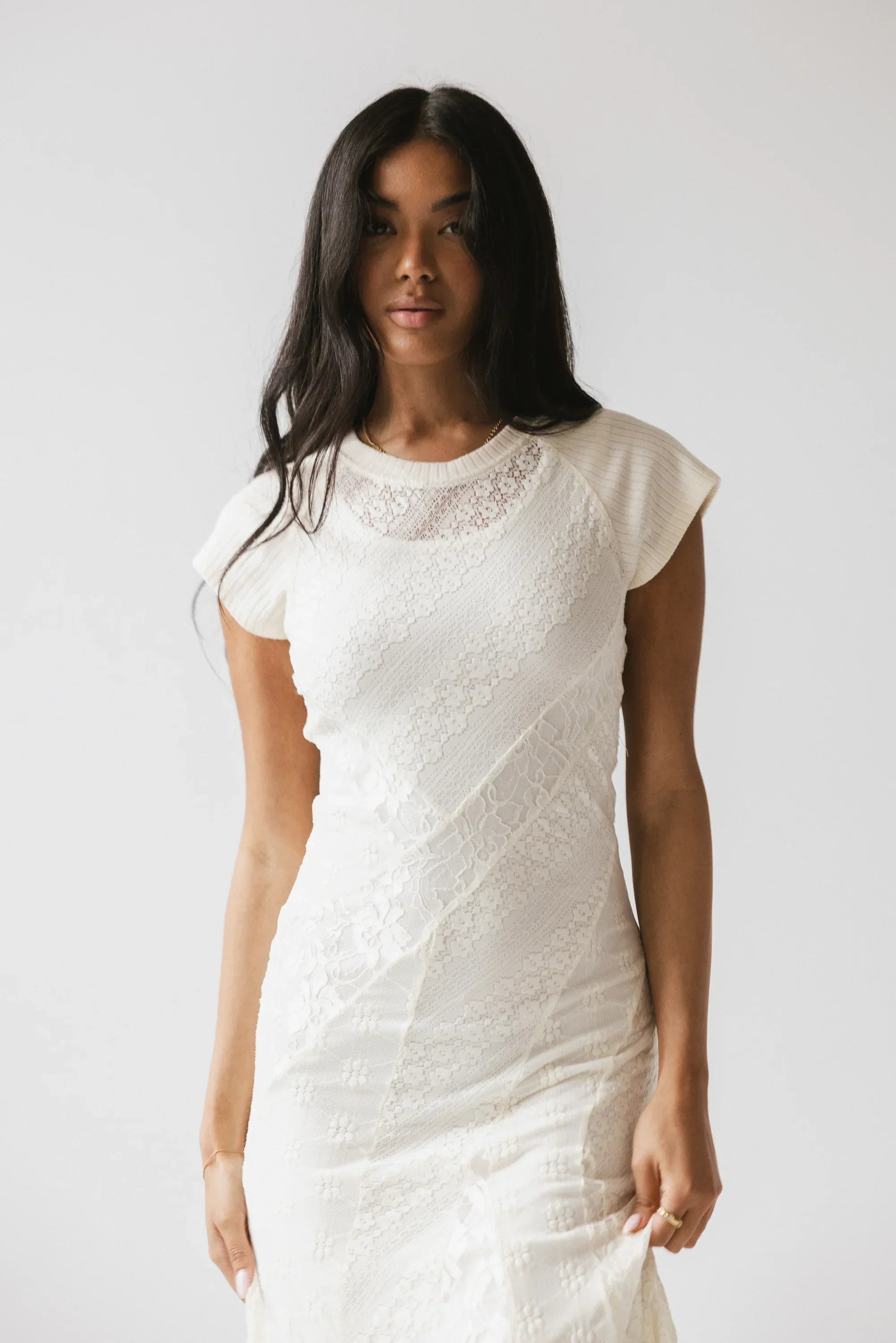 Kameron Lace Maxi Dress in Cream