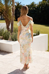 Coloured Canvas Maxi Dress Green