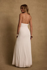 Alondra Plunge White Maxi Dress