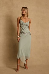 Amelie Blue Embellished Midi Dress