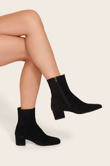 Aimee Short Boot | Black Suede