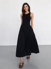 Leisure Crew Neck Long Dress