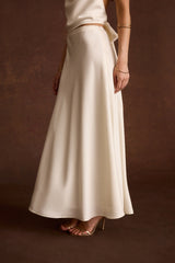 Belle De Nuit Ivory Satin Maxi Skirt