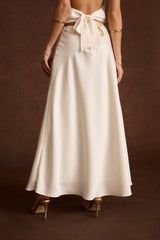 Belle De Nuit Ivory Satin Maxi Skirt