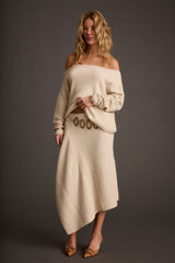 Blanc Cream Off the Shoulder Sweater