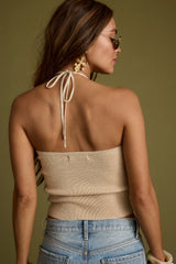 Cherished Gold Lurex Halter Top