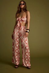 Cubana Rust Satin Bandeau Top