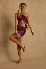 Capri Mulberry Beaded Halter Top