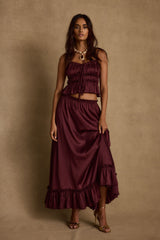 Dahlia Mulberry Satin Tank