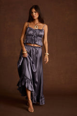 Dahlia Slate Satin Tank