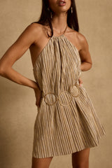 Daybreak Gold Plisse Mini Dress