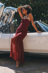 Daylight Mulberry Embroidered Maxi Dress