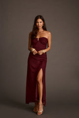 Everly Mulberry Mesh Midi Dress