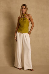 Elio Chartreuse Halter Top