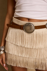 Free Range Pendant Faux Leather Belt