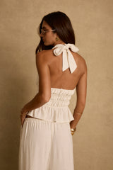 Franca Natural Linen Halter Top