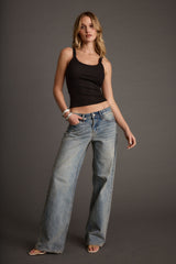 Hera Black Ribbed Tank