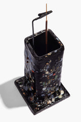Ceramic Tower Incense Holder | Midnight Confetti Glaze