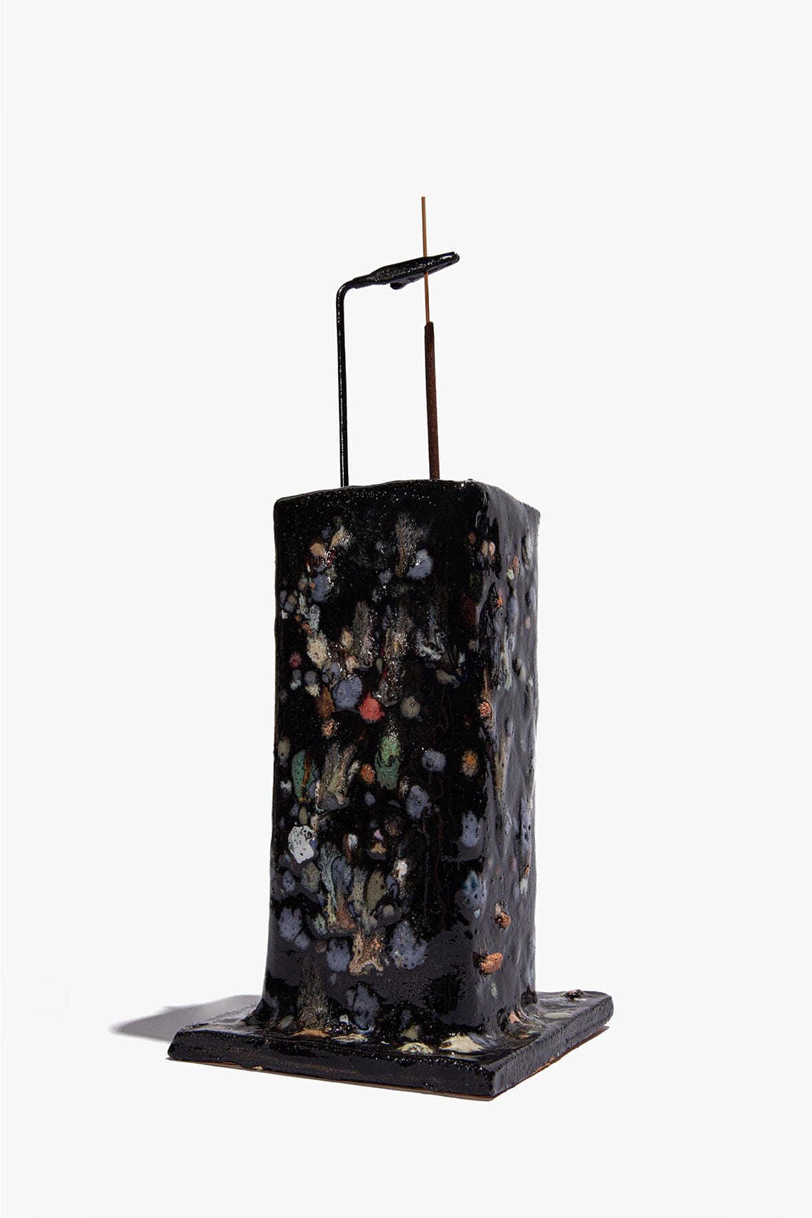 Ceramic Tower Incense Holder | Midnight Confetti Glaze