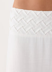 Jenna Crinkle Maxi Skirt - White