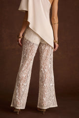 Leonie Cream Lace Beaded Pants