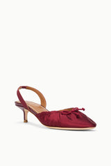 Alba Ballet Slingback | Oxblood Satin