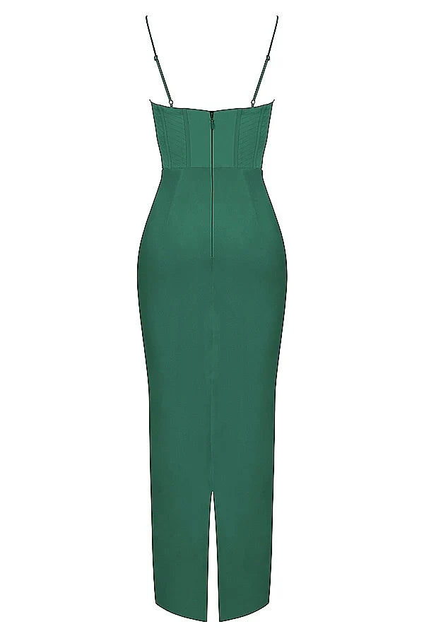 forest corset maxi dress