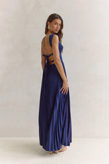 Song Of The Sky Plisse Maxi Dress Navy