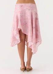 Kia Low Rise Asymmetrical Midi Skirt - Vintage Floral
