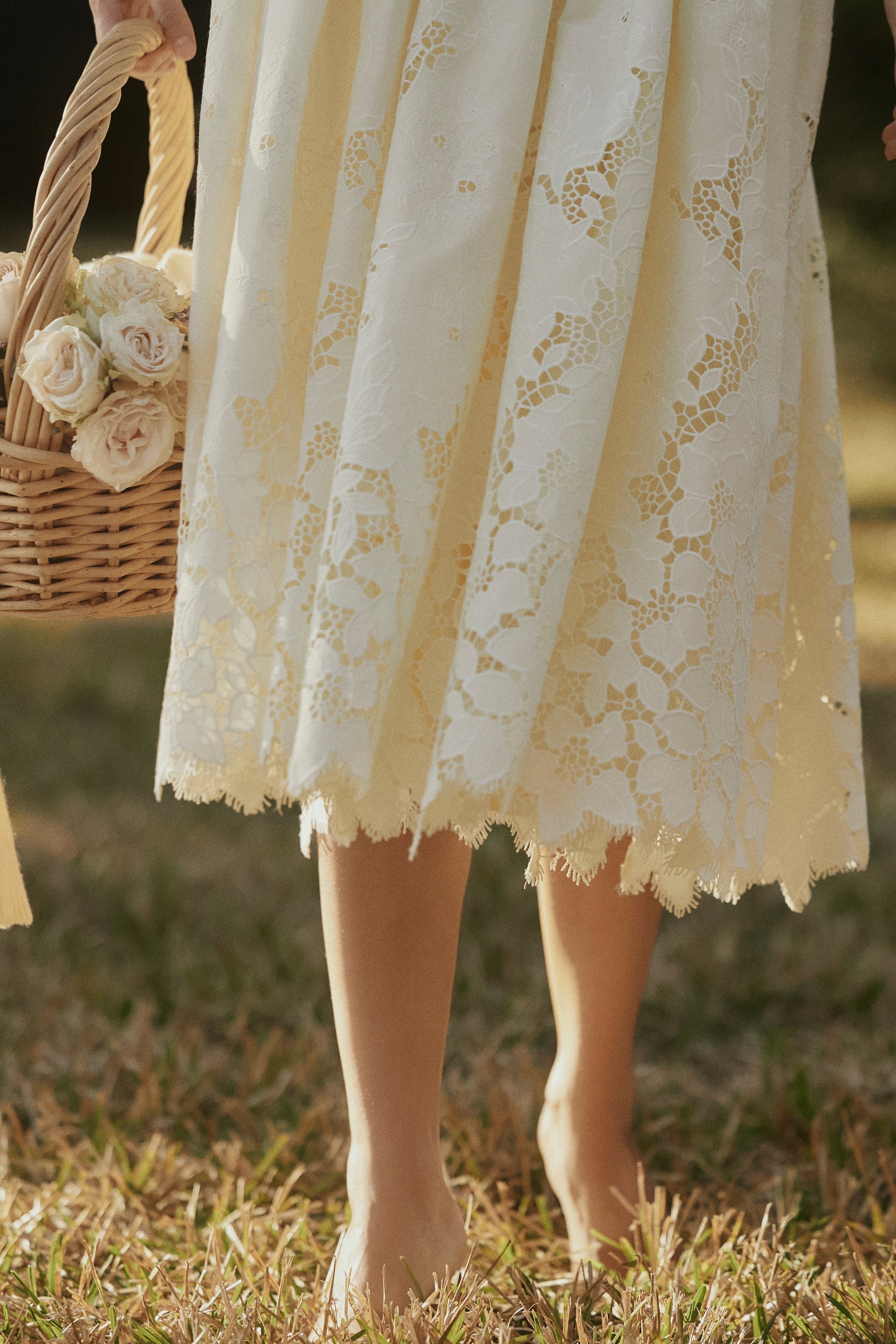 lemon custom lace + broderie anglaise midi sundress