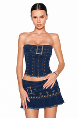 MASON MINI SKIRT - DARK DENIM